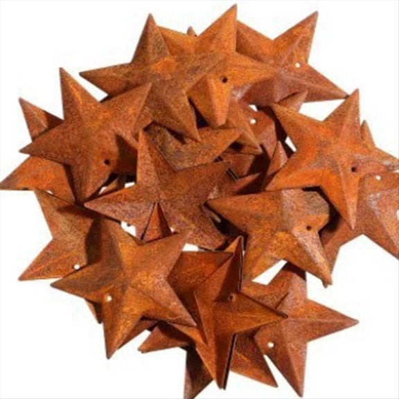 Rusty Metal . Vintage Country Decorative Star with Hole for Rustic Decoration for Christmas Holidays,50 * Retro five-pointed star ornament