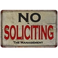 thumbnail image 1 of Rusty No Soliciting Vintage Look Chic 8 x 12 High Gloss Metal 208120020021, 1 of 1