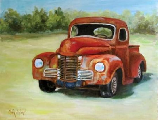 Rusty Old Truck Canvas Art - Cheri Wollenberg (22 x 28)
