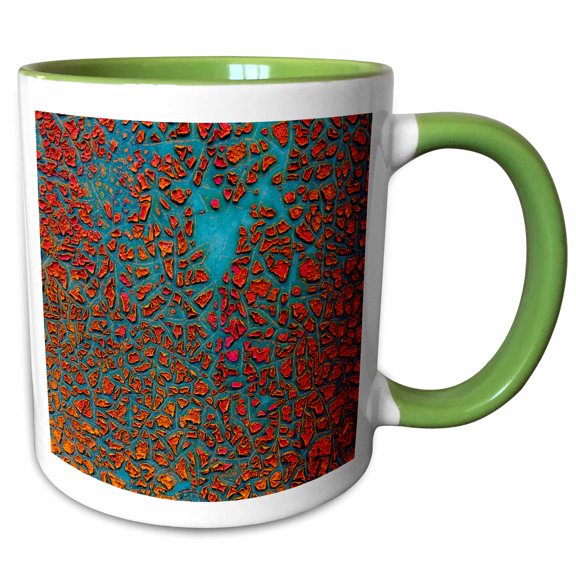 3drose, Rusty Patterns on Old Truck, B.c., Canada, 11oz Two-tone Green Mug