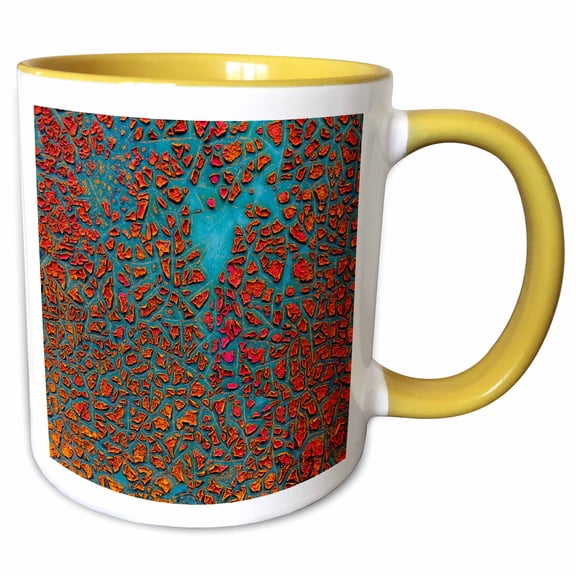 3drose, Rusty Patterns on Old Truck, B.c., Canada, 11oz Two-tone Yellow Mug