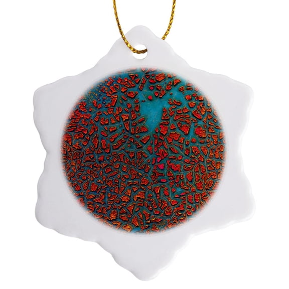3drose, Rusty Patterns on Old Truck, B.c., Canada, 3 inch Snowflake Porcelain Ornament