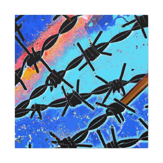 "Rusty Razor Fence" - Canvas