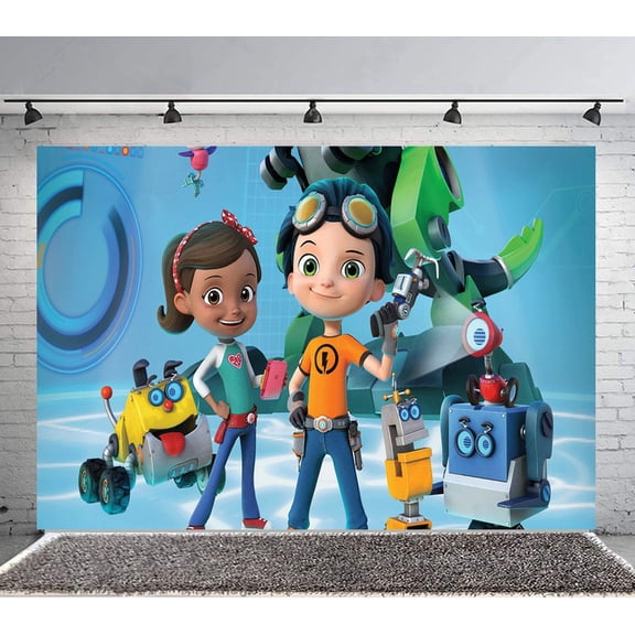 Rusty Rivets Backdrop Banner Party Supplies Poster Movie Theme Background for Photography Birthday Decorations