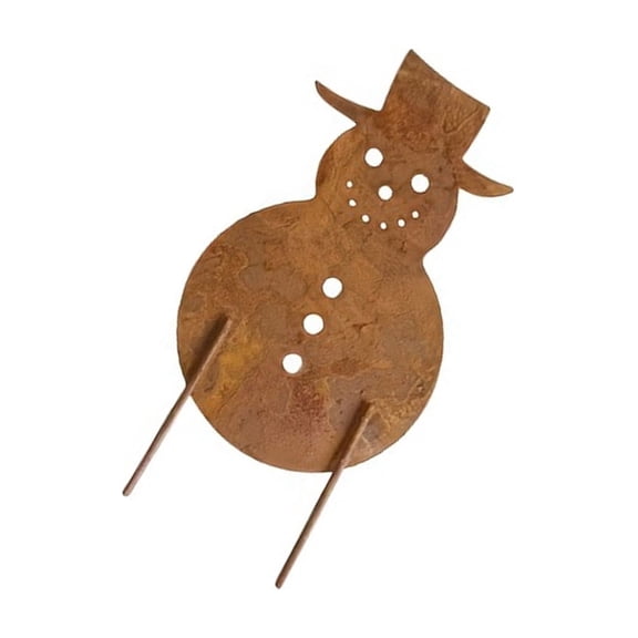 Rusty Santa Snowman Metal Garden Stakes Outdoor Decoration Weather Resistant Landscape Yard Art Suitable For Christmas