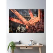 Rusty Spokes Poster Wall Art, Modern Wall Decor For Living Room Bedroom, 8x12 UNFRAMED