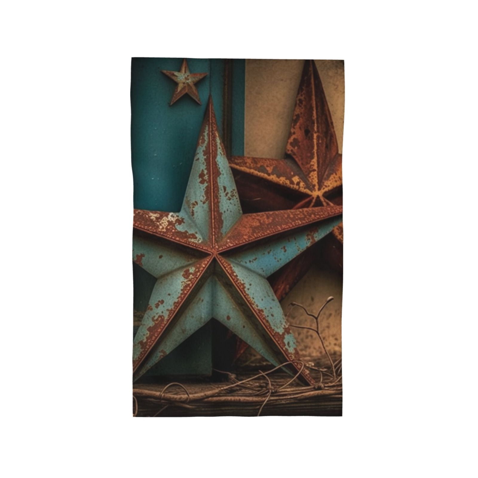 Rusty Stars Country Primitive Rustic Vintage 27.5" x 16" Ultra Soft Hand Towel, Face Wash Cloth for Bathroom, Gym, Travel, Pool