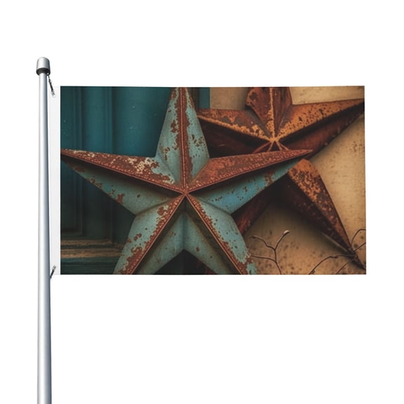 Rusty Stars Country Primitive Rustic Vintage Flag 3X5 Ft Garden Yard House Flags Banner Sign Outdoor Indoor Party Home Garden Decoration