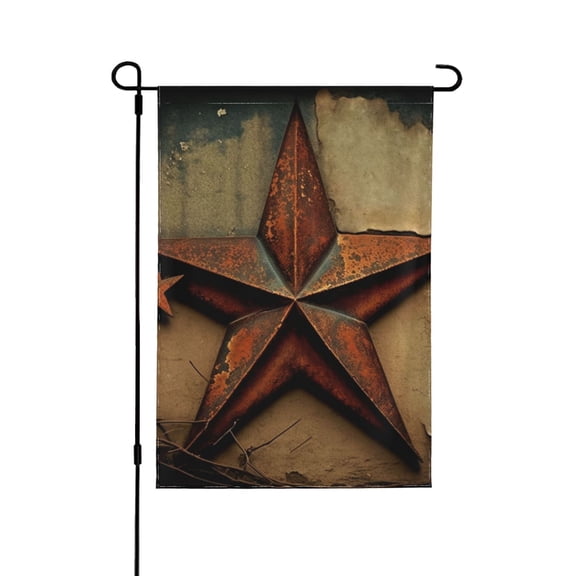Rusty Stars Primitive Country Rustic Vintage Double Sided Garden Flag 12.5x18 Outdoor Decorative Yard Banner for Patio Lawn Garden