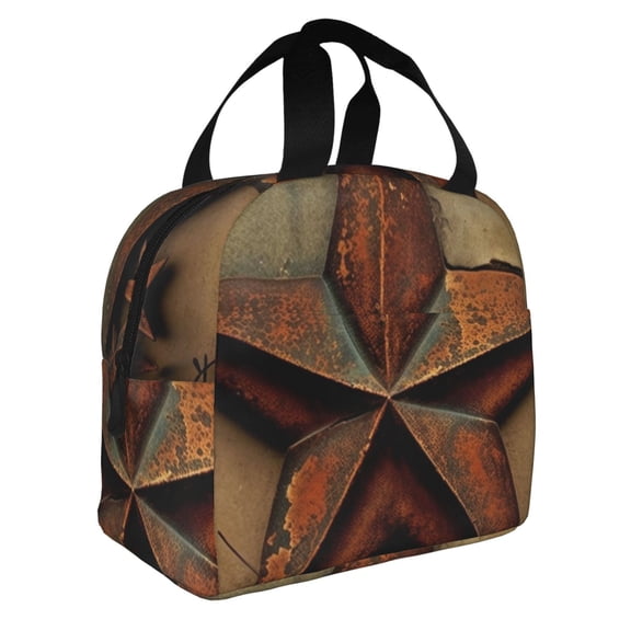 Rusty Stars Primitive Country Rustic Vintage Reusable Lunch Bag Insulated Meal Tote Box Thermal Cooler Handbag Food Container For Work Travel Picnic