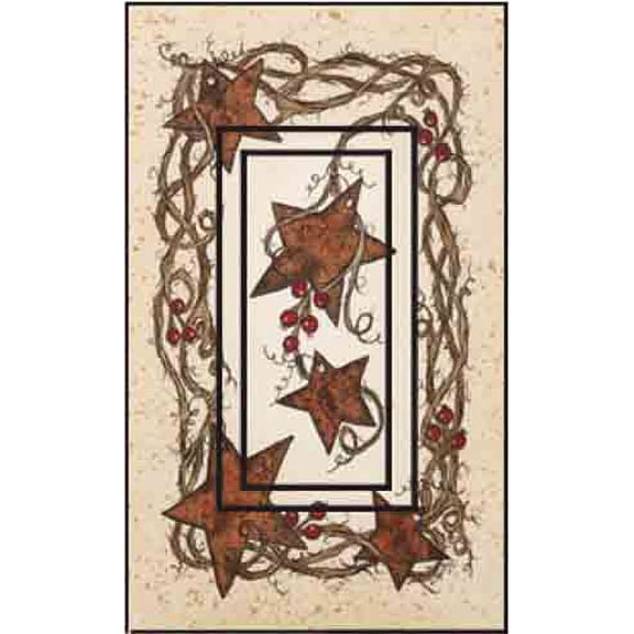 Rusty Stars Single Rocker SwitchStix Peel and Stick Art Deco Switch Plate Cover Applique Washable Heat/Steam/Water-Resistant - 1 unit
