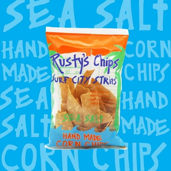 Rusty's Handmade Tortilla Chips, Original Sea Salt Tortilla Chips 4oz Bags, 12ct