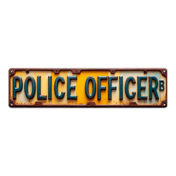 Rusty tin signs 16*4 inches "POLICE OFFICER B" Law Enforcement Gift Home Art