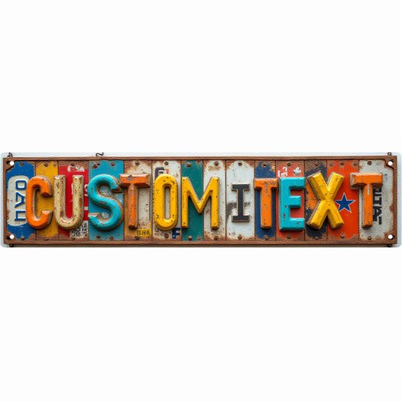 Rusty tin signs 16*4 inches "STORAGE ROOM blue yellow panels" weathered durable