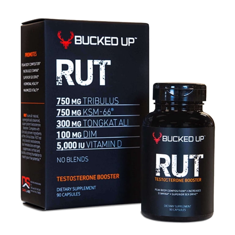 Bucked Up Rut Testosterone Booster, Men's Strength & Vitality Supplement,  90 Capsules - Walmart.com