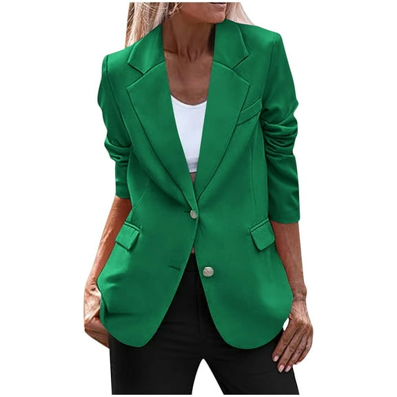 Rutainlusire Blazers for Women Trendy Womens Casual Suit Jacket Womens Bussiness Casual Blazers Open Front Long Sleeve Work Office Blazer Jacket With Shoulder Pads Fall Fashion 2024