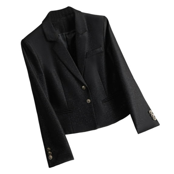 Rutainlusire Blazers for Women Business Casual Womens Fall Cropped Blazer Ladies Solid Color Lapel Button Elegant Suit Jacket