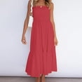 thumbnail image 1 of Rutainlusire Womens Dresses Women Summer Bohemian Solid Color Casual Strapless Party Long Maxi Dress, 1 of 5