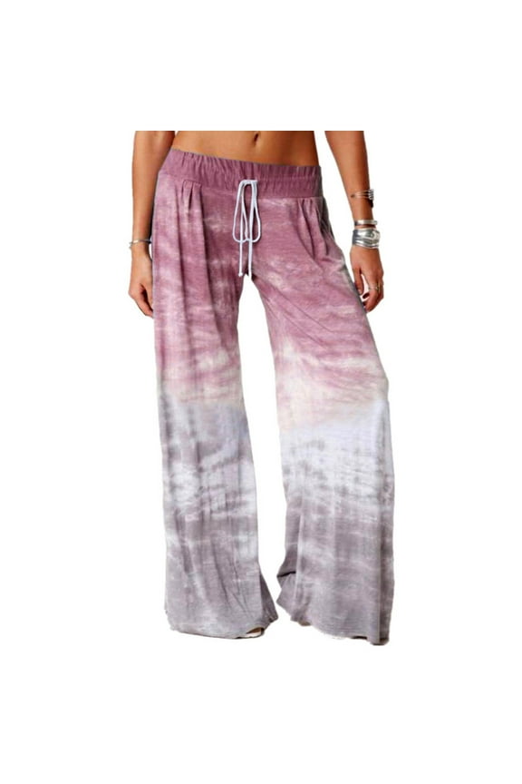 Clearance Womens Pants Womens Clothes Casual Women Loose Gradient Tie-dye Printed Yoga Sport Long Pnats Wide Leg Pants