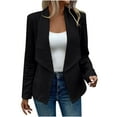 thumbnail image 1 of Rutainlusire Fall Collared Solid Color Trendy Jackets for Women Women Solid Fall And Winter Textured Trendy Casual Jackets Lapel Collar Open Front Woolen Fabric Outerwear Coat With Pocket, 1 of 5