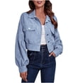 thumbnail image 1 of Rutainlusire Fall Winter Fashion Solid Color Jackets for Women Women's Casual Loose Long-sleeved Winter Lantern Sleeve Corduroy Jacket Short Coat Female, 1 of 5