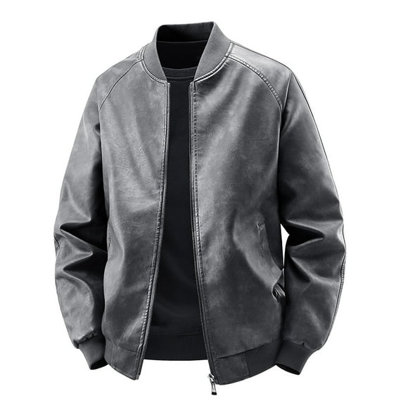 Rutainlusire Mens Casual Solid Color Bomber Jackets 2025 Fall Winter Men's Sports Baseball Jacket Men's Stand Collar Loose Flying Suit Long Sleeved Hooded Denim Jacket/jacket