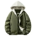 thumbnail image 1 of Rutainlusire Mens Fashion Casual Hooded Puffer Jackets Cotton Jackets Men's Solid Color Thick Long Sleeved Hooded Fake Two-piece Thick Coat, 1 of 5