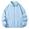 thumbnail image 1 of Rutainlusire Mens Fashion Collared Comfy Jackets 2025 Men's Casual And Fashionable Solid Color Long Sleeved Turndown Collar Zipper Pocket Jacket, 1 of 5