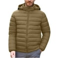 thumbnail image 1 of Rutainlusire Mens Fashion Trendy Warm Hooded Puffer Jackets 2026 Men's Jacket Solid Color Long Sleeved Multi Pocket Multifunctional Warm Windproof Casual Travel Jacket, 1 of 5