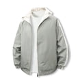 thumbnail image 1 of Rutainlusire Mens Trendy Casual Sports Comfy Jackets Fall Winter Men's Solid Color Double-sided Long Sleeved Stand Up Collar Zipper Cardigan Jacket, 1 of 5