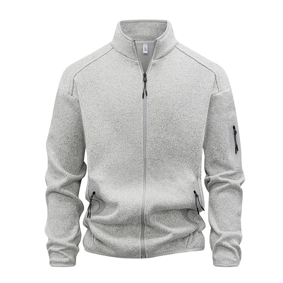 Rutainlusire Mens Trendy Comfy Zip Up Jackets 2025 Fall Winter Men's Casual And Fashionable Solid Color Long Sleeved Stand Collar Zipper Pocket Blouse/Shirt
