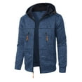 thumbnail image 1 of Rutainlusire Mens Trendy Hooded Comfy Jackets 2025 Men's Solid Color Long Sleeved Hooded Zipper Cardigan Knitted Top Jacket, 1 of 5