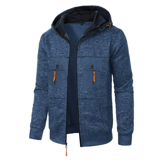 Rutainlusire Mens Trendy Hooded Comfy Jackets 2025 Men's Solid Color Long Sleeved Hooded Zipper Cardigan Knitted Top Jacket
