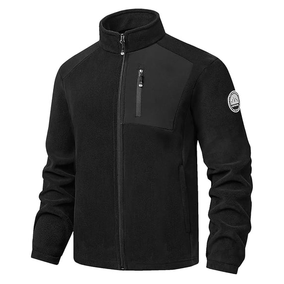 Rutainlusire Mens Trendy Warm Comfy Thickened Jackets 2025 Fall Winter Men's Casual And Fashionable Solid Color Long Sleeved Stand Collar Zipper Pocket Blouse/Shirt