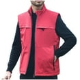 thumbnail image 1 of Rutainlusire Mens Warm Stand Collar Sleeveless Jackets Vest 2025 Men's Solid Color Sleeveless Hooded Zipper Cardigan Warm Jacket, 1 of 5