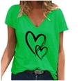 thumbnail image 1 of Brilliant Women Tops Women's Casual Loose V-Neck T-Shirt Printed Short-Sleeved Tops clearance clothes under $10.00, 1 of 3