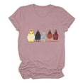thumbnail image 1 of Brilliant Women Tops Women's Summer Loose Pullover Print Round Neck Short Sleeve Tops Short Sleeve Round Neck Tops/Shirt clearance clothes under $10.00, 1 of 7
