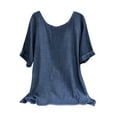 thumbnail image 1 of Brilliant Women Tops on Sale under $10 Fashion Women Summer Loose Solid T-Shirt Short Sleeve Casual Blouse Clearance, 1 of 3