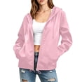 thumbnail image 1 of Rutainlusire Women's Hooded Windbreaker Jacket, Long Sleeve Zip Up Outdoor Raincoat, Lightweight Water Resistant Outerwear for Hiking and Daily Wear Pink-XXL, 1 of 6