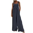 thumbnail image 1 of Rutainlusire Women's Striped Jumpsuits with Pockets Sleeveless Loose Fit Fashion Wide Leg Trousers, 1 of 7