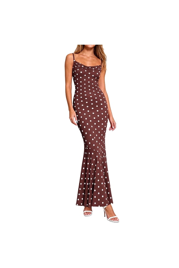 Women's Trendy V Neck Spaghetti Strap Ruffle Hem Asymmetrical Mini Dress Womens Summer Fashion Casual Printed Bodycon Split Dress Maxi Dress
