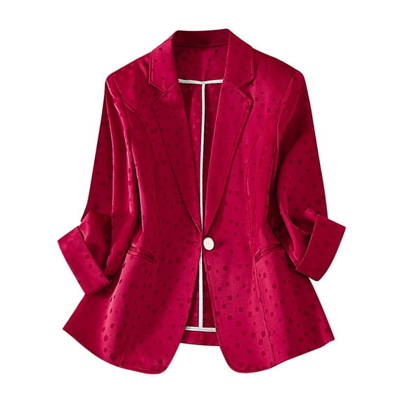 Rutainlusire Womens Blazers for Work Casual Blazer Dress for Women Ladies Solid Color Lapel Button Elegant Suit Jacket