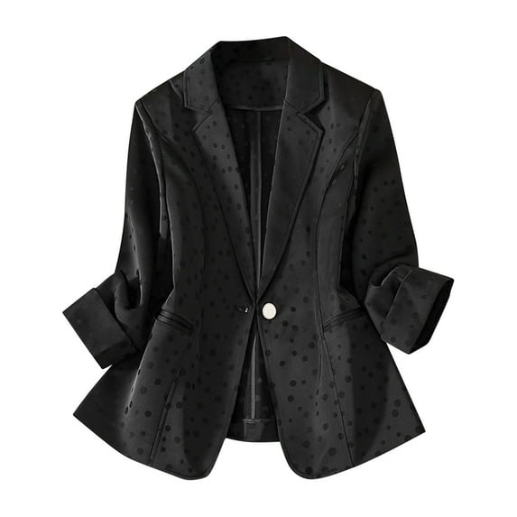 Rutainlusire Womens Blazers for Work Casual Blazer Dress for Women Ladies Solid Color Lapel Button Elegant Suit Jacket