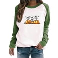 thumbnail image 1 of Rutainlusire Womens Blouses Casual Womens Cute Halloween Blouses Women's Halloween Printed Round Neck Long Sleeved Oversized Sweatshirt, 1 of 5