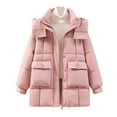 thumbnail image 1 of Rutainlusire Womens Casual Trendy Warm Puffer Jackets Winter Quilted Jackets Ladies' Casual Colored Long-sleeved Hooded Jacket, 1 of 5