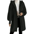 thumbnail image 1 of Rutainlusire Womens Casual Warm Fleece Coat Jackets Fall Winter Women Long Sleeve Hooded Fuzzy Coats With Pockets Lounge Sweaters Winter Jackets, 1 of 5