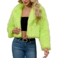 thumbnail image 1 of Rutainlusire Womens Cropped Fleece Jacketsd Zip Up Drawstring Waist Color Block Tops Warm Fuzzy Coats, 1 of 6