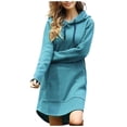 thumbnail image 1 of Rutainlusire Womens Dresses Clothes,Women Fall/Winter Hot Selling Hot Style Casual Solid Color Hooded Pocket Sweate, 1 of 4