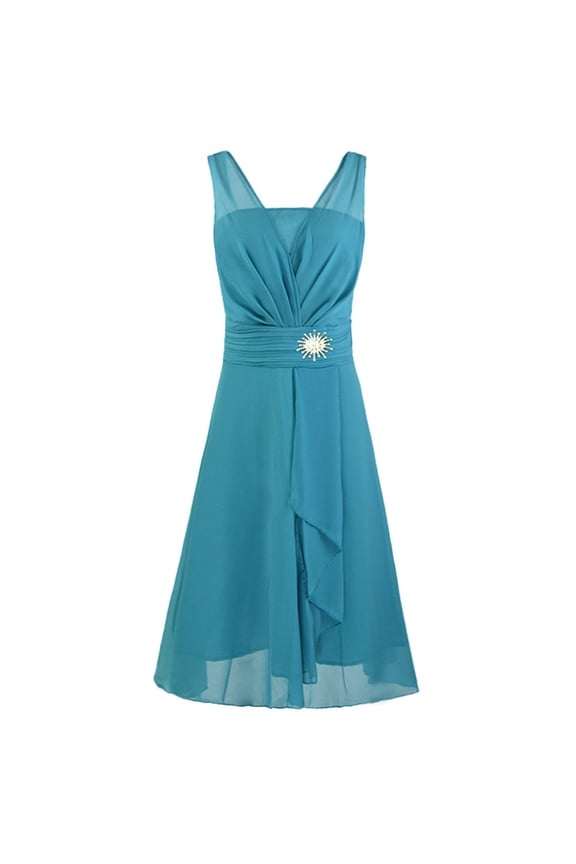 Womens Dresses Women Formal Wedding Bridesmaid High-waist Party Ball Prom Gown Cocktail Dress