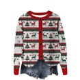 thumbnail image 1 of Rutainlusire Womens Fashion Warm Christmas Cardigan Sweater Christmas Comfy Jackets 2025 Women's Printing Cardigan Button Long Sleeved Round Neck Hoodless Casual Fashionable Outwear, 1 of 4